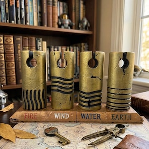 The Fifth Element Stones Prop Replica - Set von 4 Elementarsteinen (Feuer, Wind, Wasser, Erde) - Sci-Fi Film Sammlerstück & Geek Home Decor