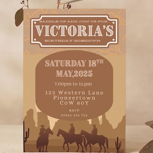 Western-Partyeinladung - Digitaler Download - zu Hause ausdrucken