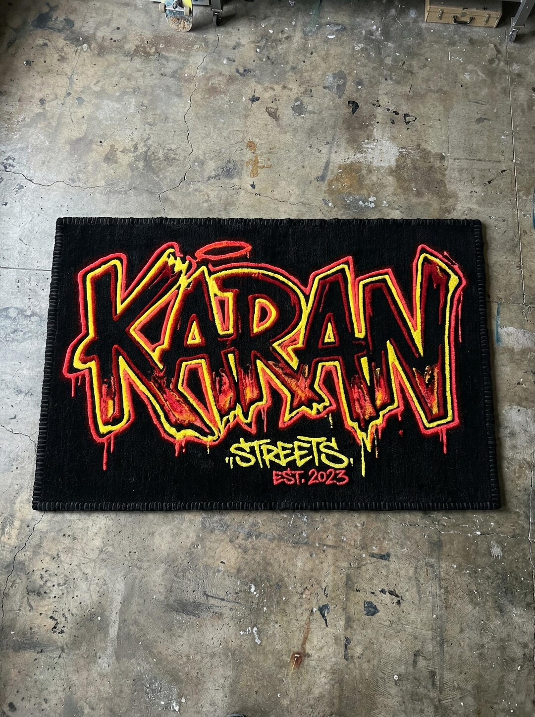 Graffiti Name Rug 3x4 Ft, Custom Street Art Carpet, Drip Lettering Rug ...