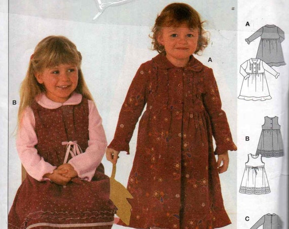 Uncut Burda 9825 Classic Girls Dress Jumper Top Sewing pattern Size 2 -6