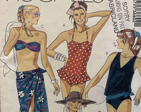 Uncut Vintage McCall's #3660 One & Two Piece Swimsuit Sewing pattern - Size 10 to 12