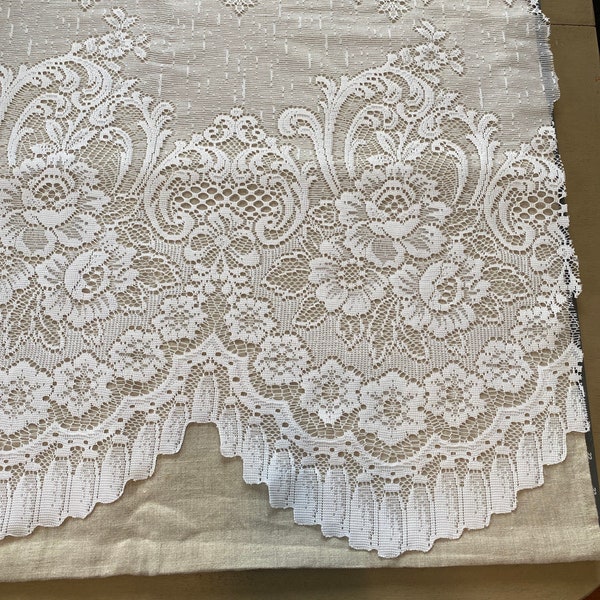 Window Cafe Tier Lace Curtain Fabric 21.75” Drop Width Sold by the Yard