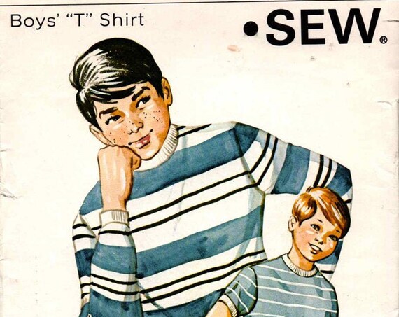 Vintage Kwik Sew Boys T-Shirt sewing pattern Size 8 to 14