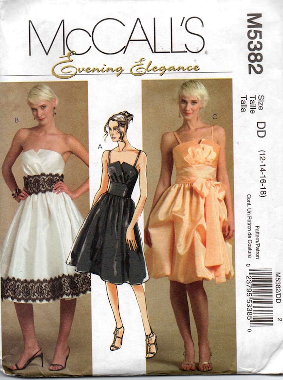 Uncut Mccalls Formal Dress Sewing Pattern #5382, Bust 34-40 (sizes 12-18) -  Etsy