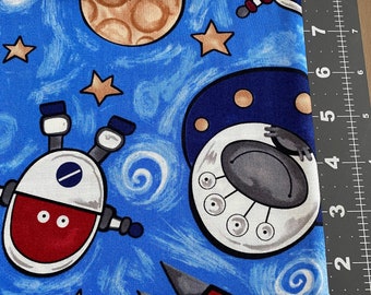 Novelty Space Ships Alien cotton fabric by Blank Quilting - Quilt Shop Quality Fabric - 1/2 yard