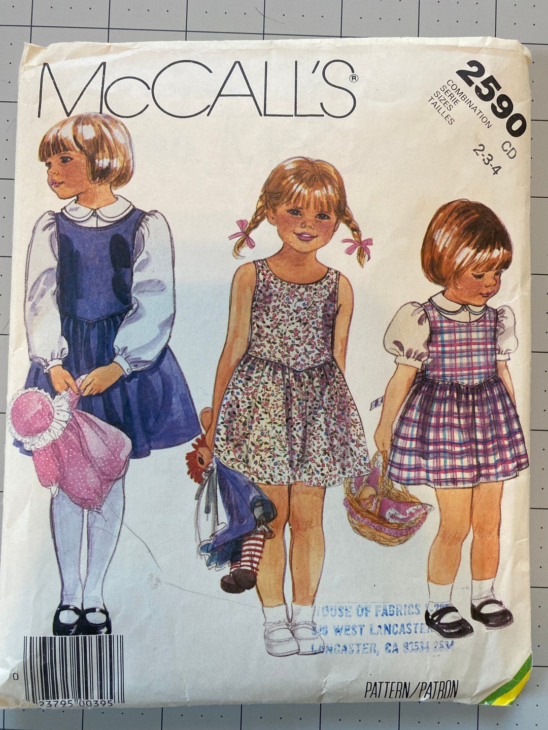 Vintage Mccalls 2590 Toddler Girls Dress Jumper Top Sewing - Etsy