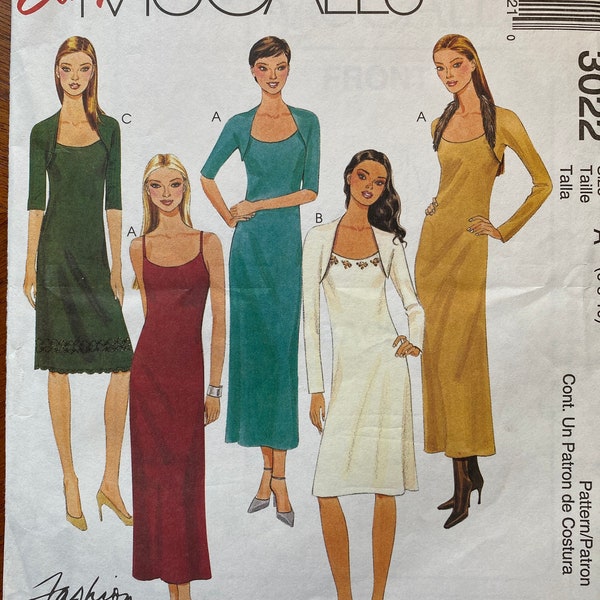 Uncut - McCalls Shrug and Dress  Sewing pattern #3022 size 6 to 10