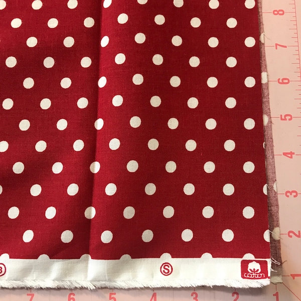 Fun Red And White Novelty polka dot fabric by Treasures in the Attic - by 1/2 yard