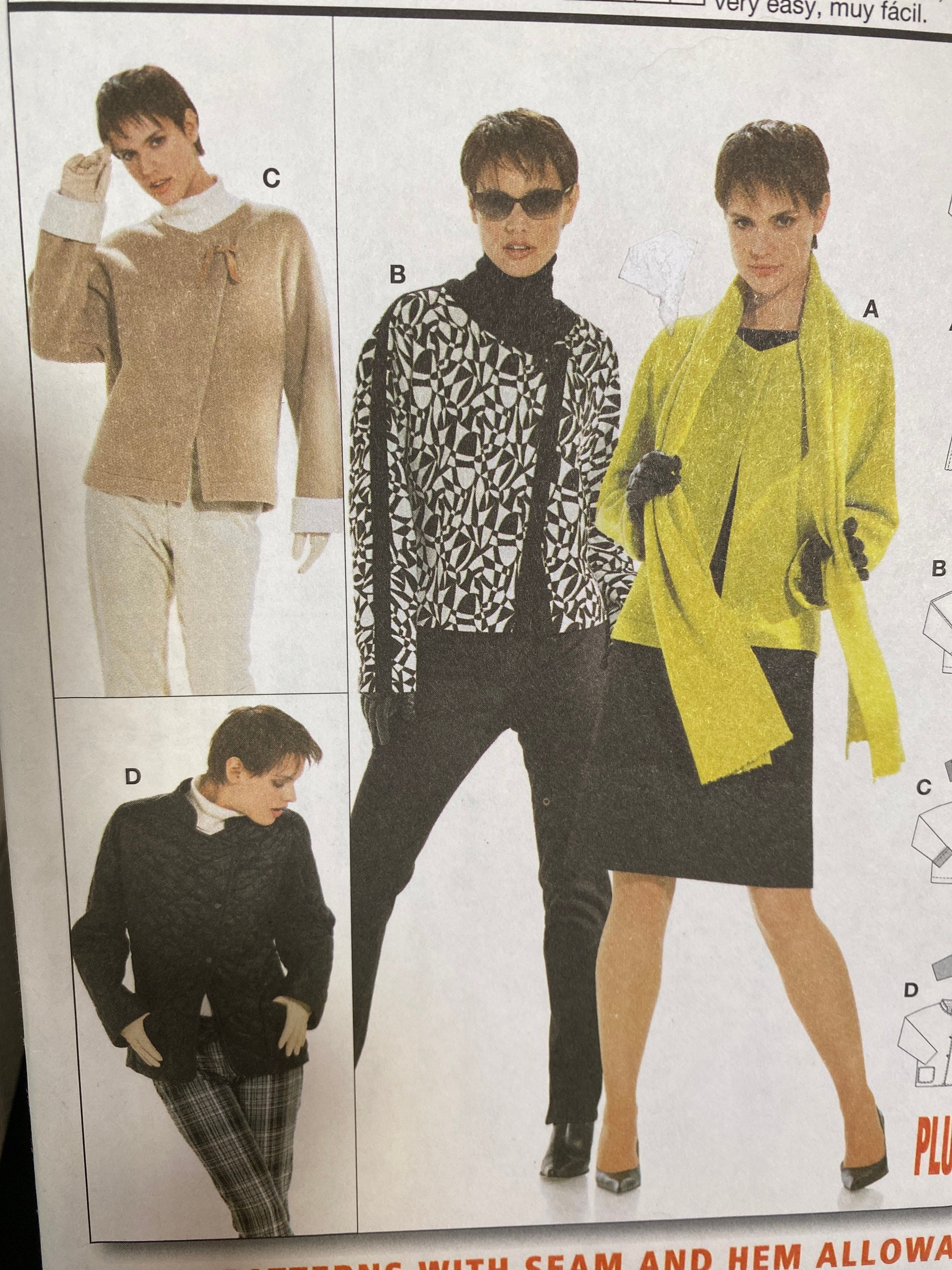 Uncut - Burda Jacket Scarf Sewing pattern #8299 -  Size 10 thru Plus 22