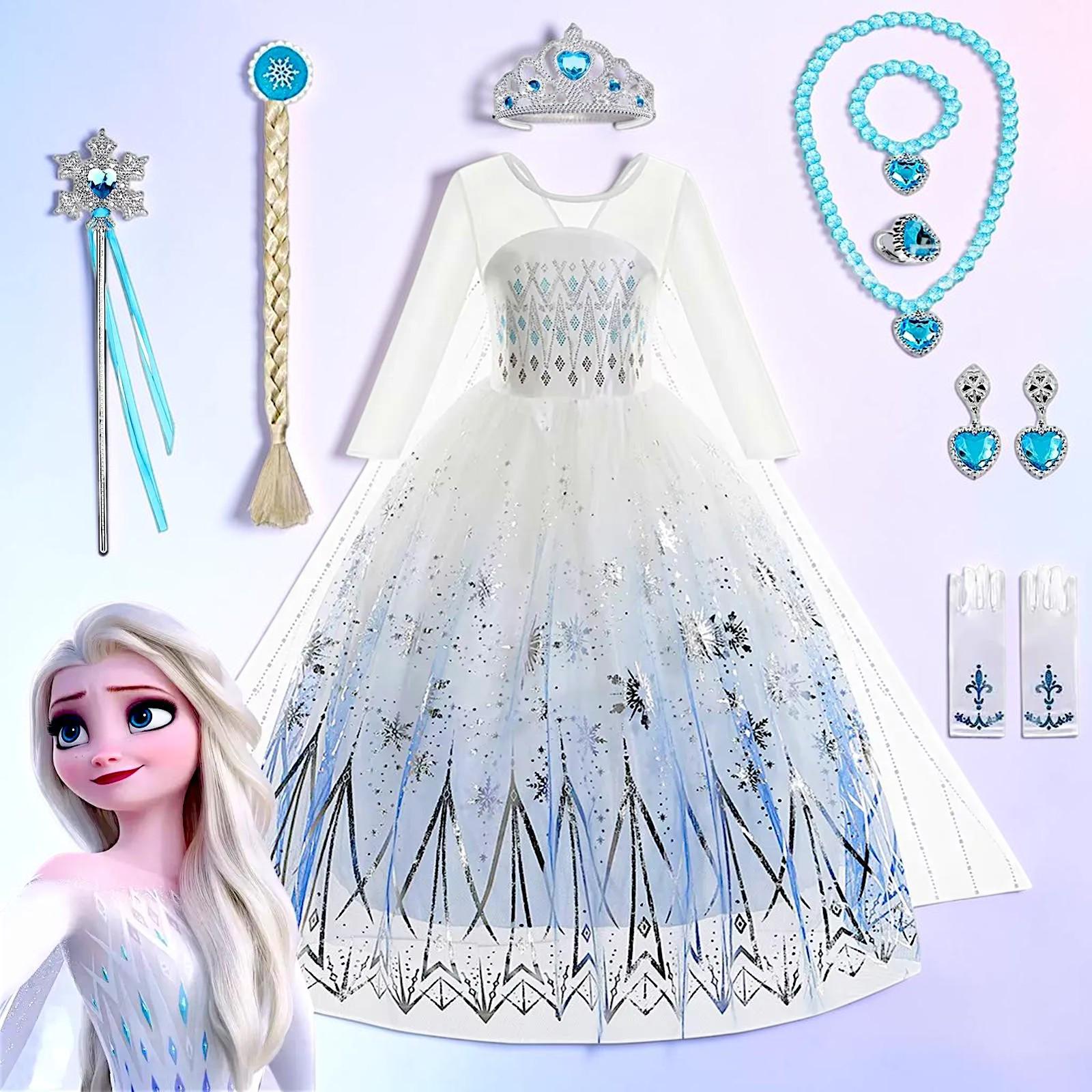 white christmas dresses Blue 1950s Halloween Elsa Sequined Snowflake Spaghetti Strap Dress main image 0