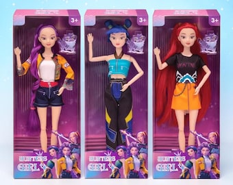 KPop Demon Hunters Vinyl Doll Set • Rumi Mira Zoey Anime Figures • Cute Kawaii Collectible Toys • Kids Gift Birthday Holiday Present