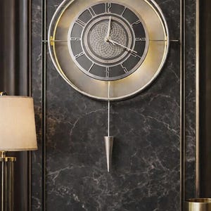 Grote spiegelwandklok 50 x 90 cm met led-verlichting, zilveren moderne wandklok, draadloos, werkt op batterijen, luxe woondecoratie, metalen frame