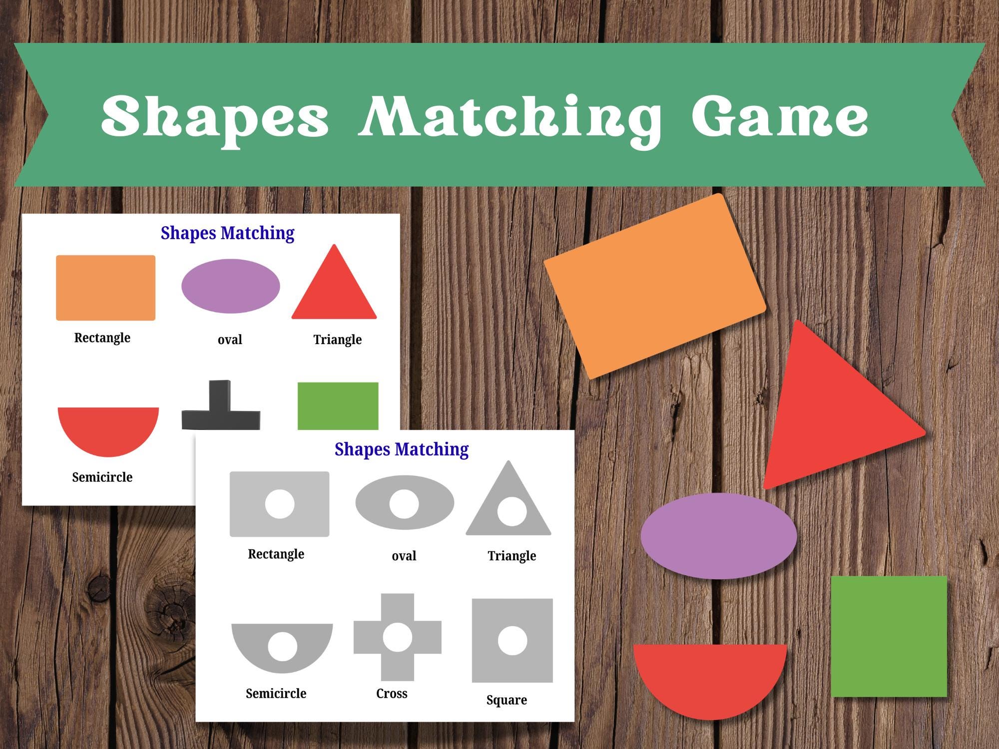 Shapes Matching Game for Kids | Shape Recognition Worksheet | Preschool ...