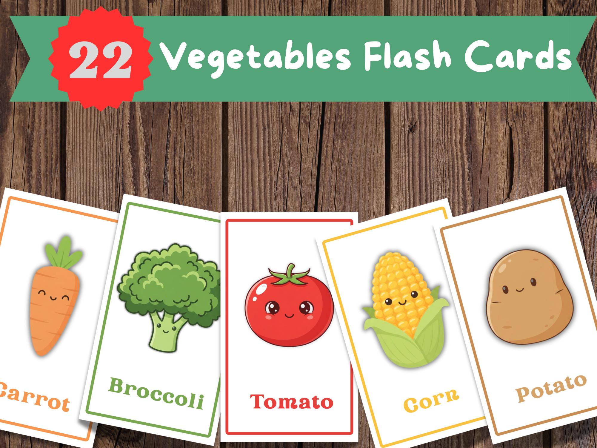 22 Vegetable Flashcards, Toddler Preschool Learning, Montessori ...