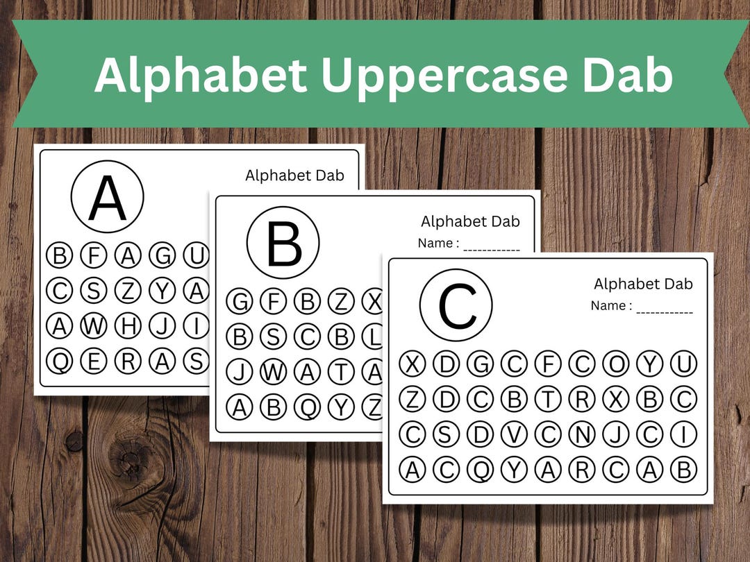 Alphabet Dab Worksheets | Uppercase Dot A Dot | ABC Find & Dab ...