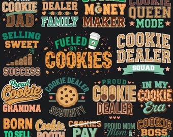 Cookie-Dealer PNG-Bundle | 16 Shirt Designs (Digitaler Download)