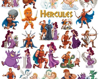 Hercules PNG Dateien 25 Dateien | Baby Hercules PNG | Griechische Mythologie Clipart | Hercules Cartoon PNG | Sublimationsdesign 4500x4500 300 dpi