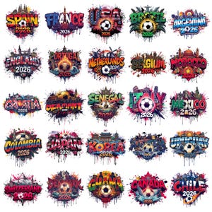 World Cup 2026 Fußball PNG Bundle - Graffiti Kunst der Nationalmannschaften (Digitaler Download) Bild 1