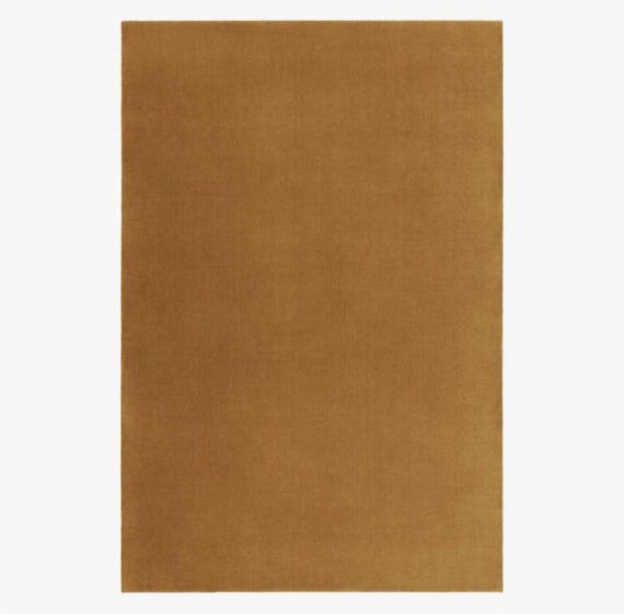 Solid Mustard Handmade Tufted Rug Minimalist Ochre Area Rug Modern Plain Carpet Boho Earthy Decor For Living Room
