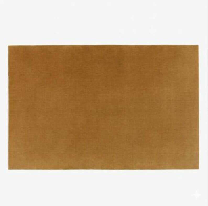 handmade tufted rug, mustard area rug, solid color rug, minimalist carpet, ochre yellow rug, custom tufted rug, living room rug, plain tufted rug, boho room decor, earthy tone decor, bedroom carpet, plain modern rug, golden brown rug