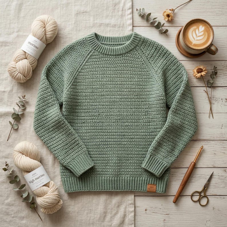 Real Easy Raglan Sweater Pattern PDF, Beginner Friendly Knitting ...