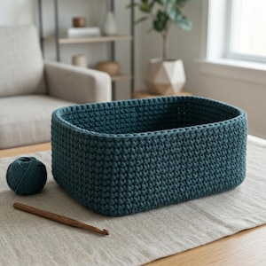 Häkelkorb Muster PDF | Aufbewahrungskorb Muster | Moderner gehäkelter Korb | DIY Aufbewahrung häkeln Muster