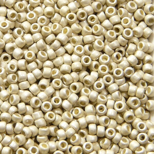 TOHO Seed Beads-15/0 Round-PF558F-Permanent Finish-Matte Galvanized Aluminum-7 Grams