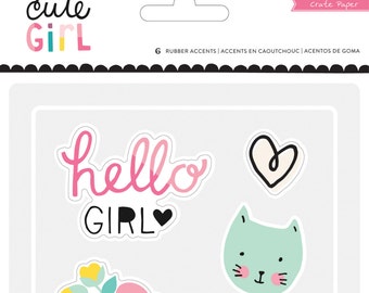 Crate Paper Cute Girl Rubber Accents -- MSRP 5.00