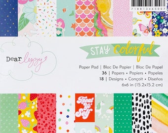 Dear Lizzy Stay Colorful 6x6 Paper Pad -- MSRP 6.00