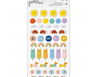 Pebbles Kid at Heart Puffy Stickers - Scrapbook, Card, Planner Supply -- MSRP 4.50