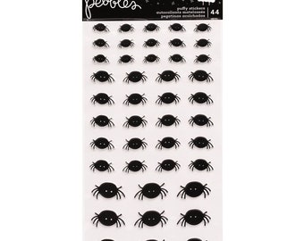 Pebbles Spooky Puffy Stickers Spiders by American Crafts - Halloween -- MSRP 4.00
