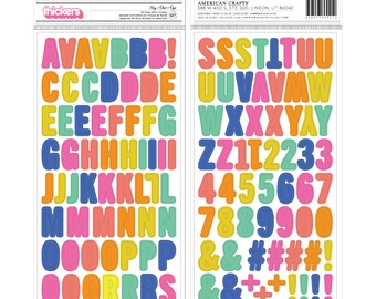 Pebbles Live Life Happy Foil Foam Letter Stickers- Hey Thickers -- MSRP 6.00