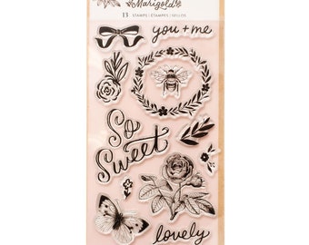 Crate Paper Maggie Holmes Marigold - Clear Acrylic Stamp Set -- MSRP 6.00