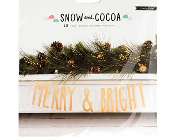 Crate Paper Snow and Cocoa Gold Glitter Banner  -- MSRP 4.00