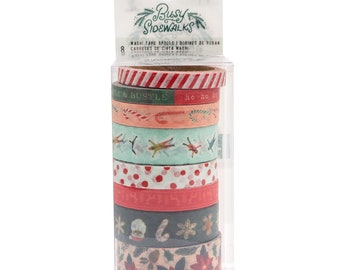 Crate Paper Busy Sidewalks Washi Tape Set - 8 Spools - Christmas -- MSRP 11.00