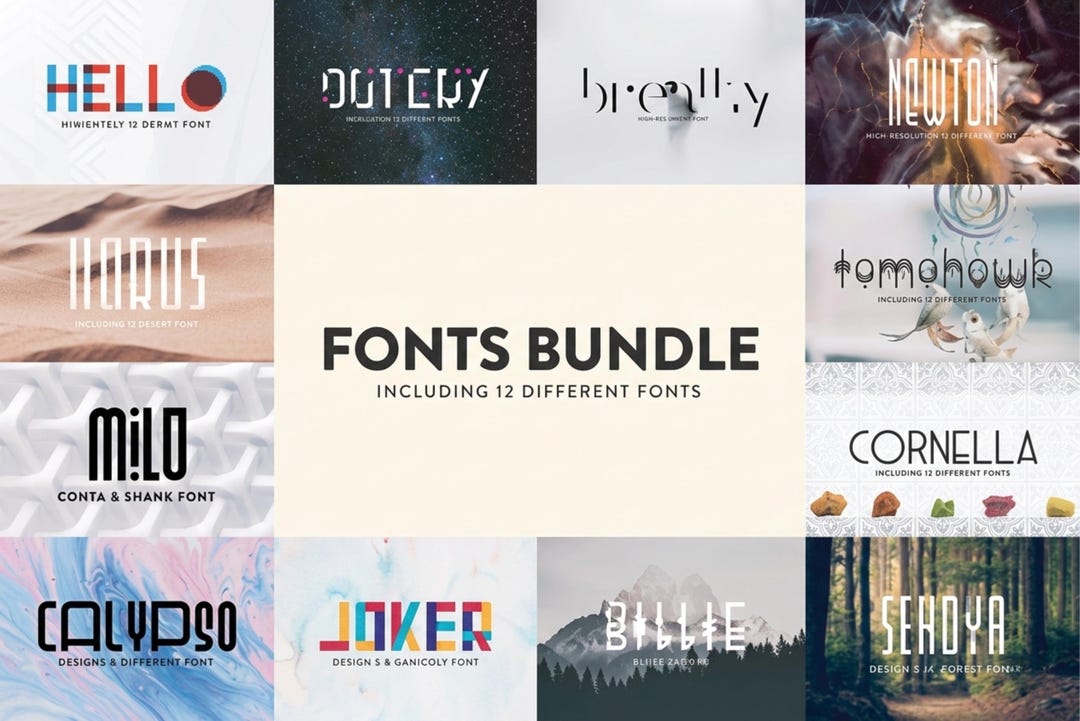 Fonts Bundle Vol 1, Luxury Serif Sans Serif, Modern Branding (digital ...