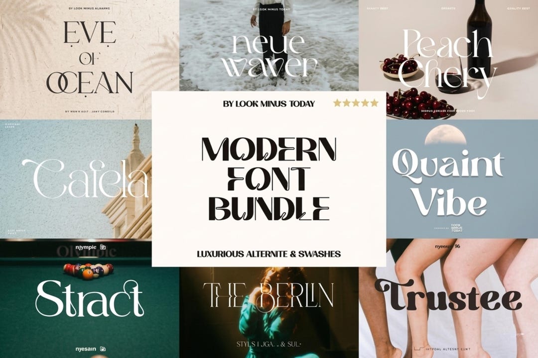 Modern Serif Font Bundle: Elegant Branding and Logo Design Typefaces - Etsy
