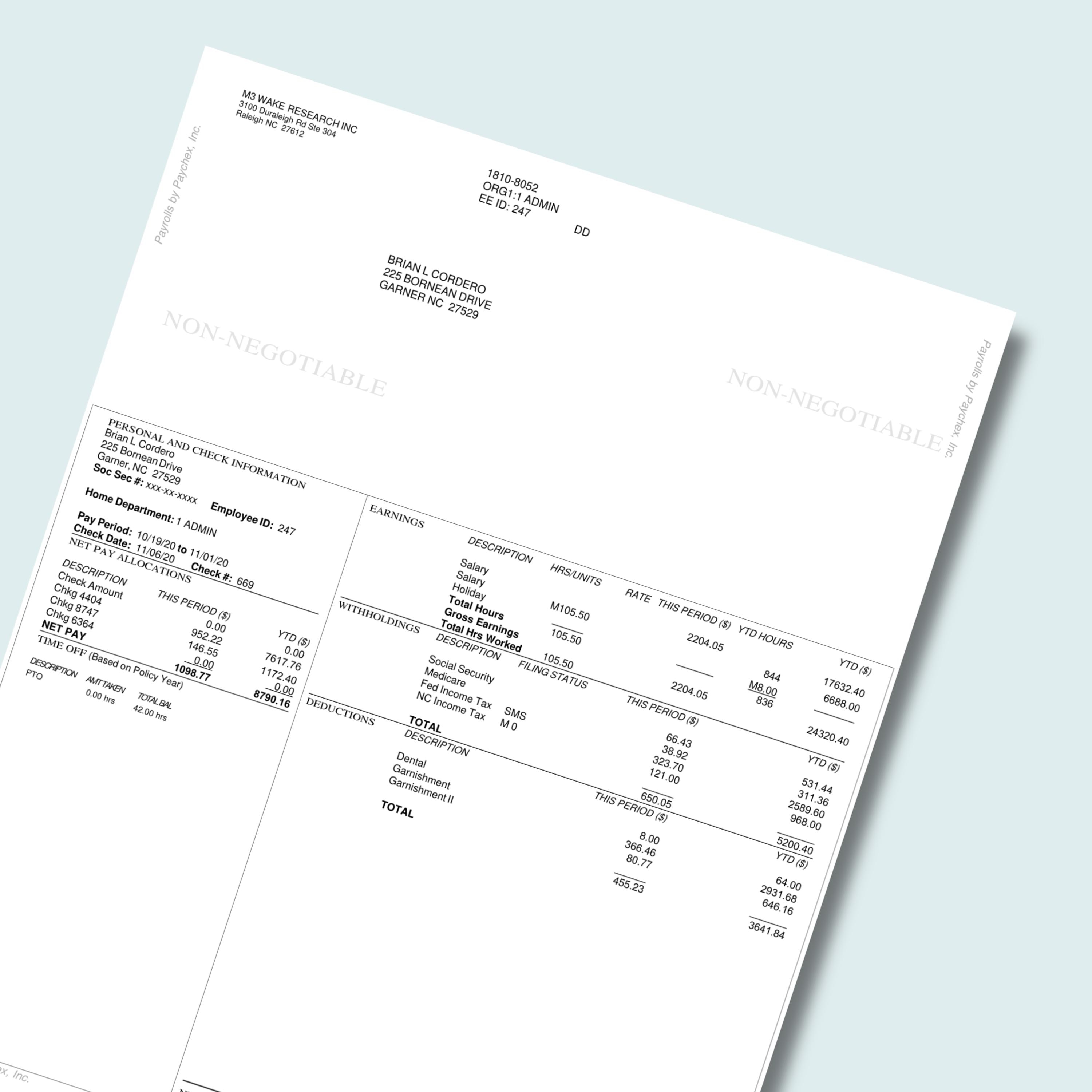 Editable Paystub Template.pdf Employee Pay Stub Template Editable PDF, Simple Salary Slip Template ...