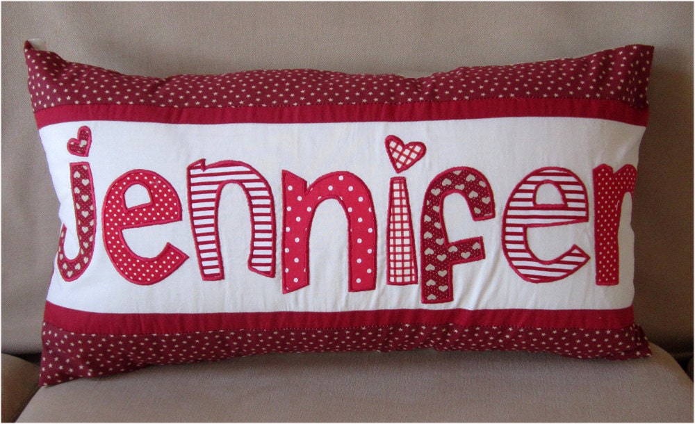 Red Name Pillow Cover Love Personalized Girl Room Dorm Decor Etsy