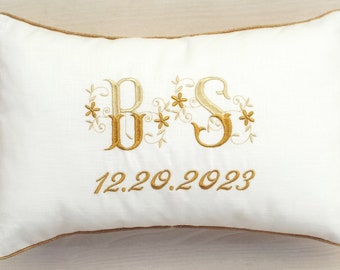 Wedding Kneeling Pillow For Churche Wedding Personalized Wedding Pillow For Couple Anniversary Gift Ivory Linen Kneeling Pillows For Wedding