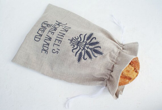 Kitchen Bag Baguette French Stick Loaf Cotton Rustic Mothers Gift// Red White
