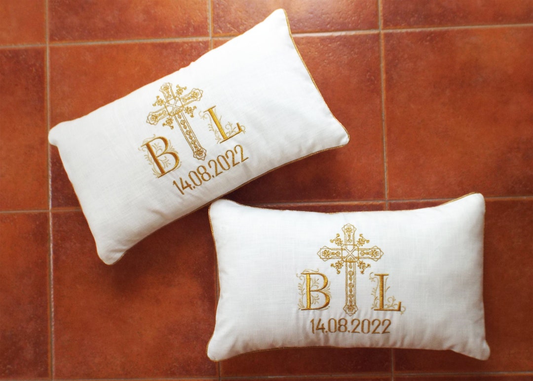 Gold Cross Wedding Kneeling Pillows set of 2personalized Etsy