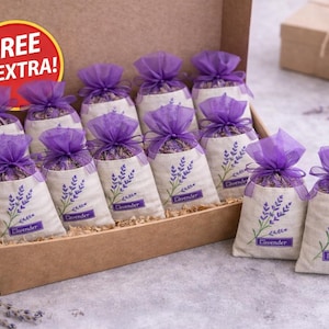 Lavender Sachets Set of 10, Lavendel Natural Säckchen , Closet Freshener, Drawer Sachets, Moth Repellent, Wedding Favor, Gift Set for Home