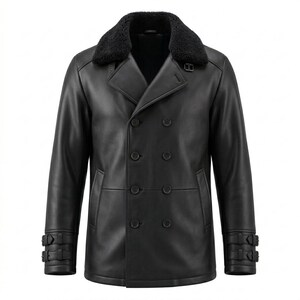 Resident Evil 9 Inspired Leon S Kennedy Leather Jacket | Black Requiem Style Double Breasted Cosplay Coat | RE9 Costume Jacket