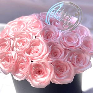 Handmade Pink Rose Bouquet , Unique Artificial Flower Gift , Romantic Keepsake, Anniversary Birthday Gift For Her, Handmade Flower Box