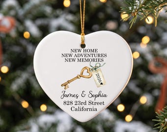 Personalized  New Home Ornament, Housewarming Gift for Couple, Custom Name Christmas Ornament, First Home Ornament