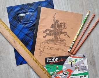 Idée Cadeau ! Joli LOT de Papeterie Ancienne, Stock Français, Fournitures d'école 1950s 1960s