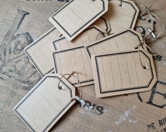 Papeterie Ancienne - Rare, Joli LOT d'Etiquettes Cartonnées Années 1930s 1940s, Stock Français, Magasin Ancien