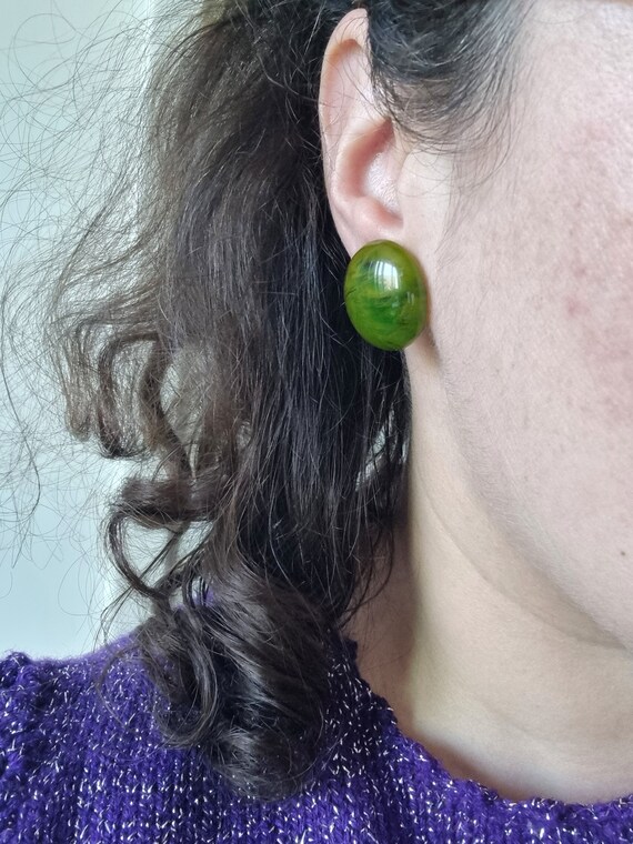 Boucles D'oreilles Clips Vintage En Bakélite - Anciennes, Testées