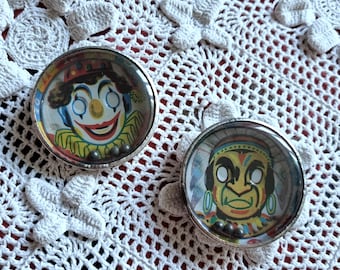 LOT de Deux Jolis Tin Toys Années 1950s, Jeu d'Adresse,  Collector